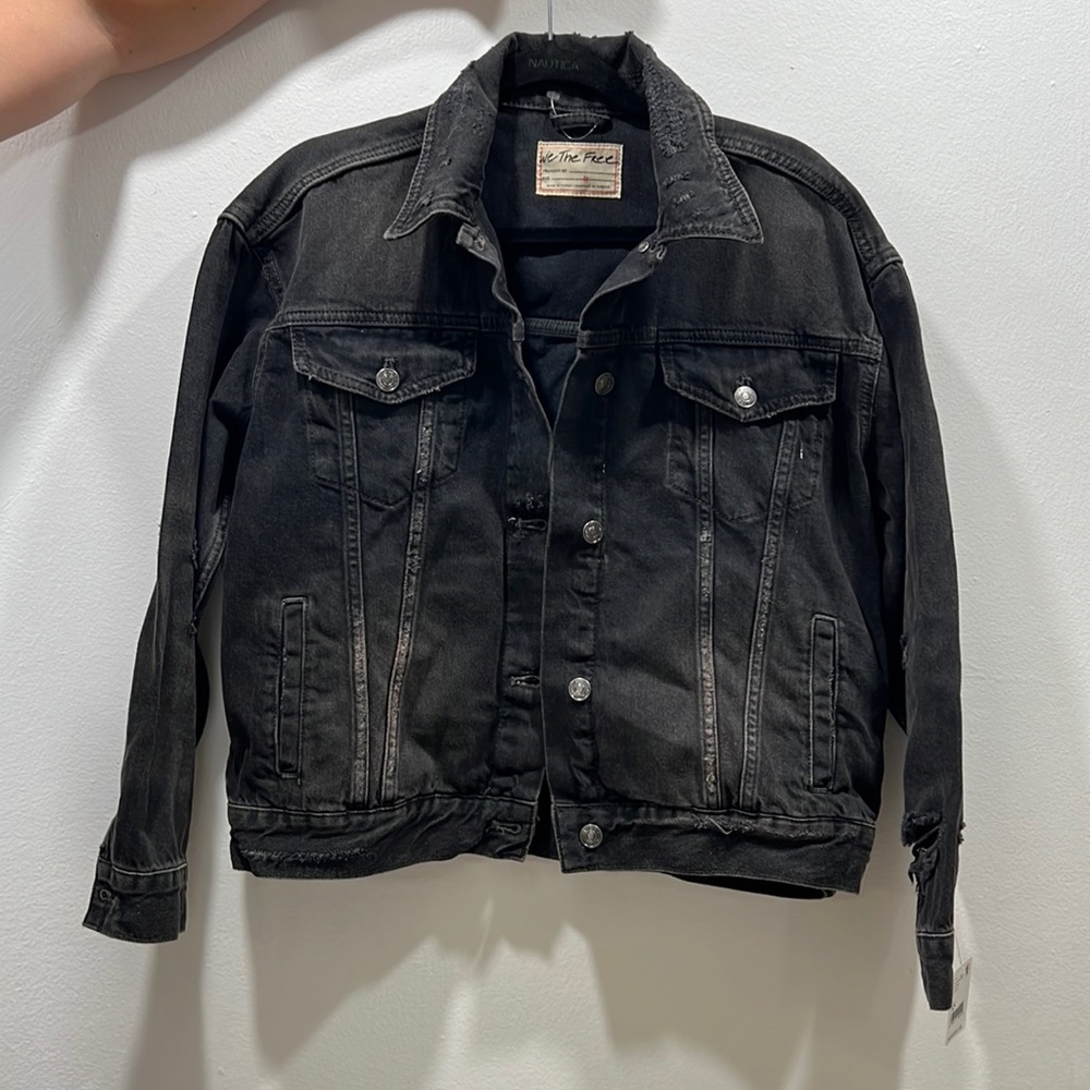 Brand New Free People Black Jean Jacket - Women XS